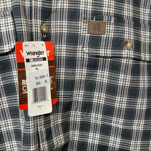 Wrangler Riggs Workwear Foreman Plaid Long-Sleeve Shirt Size XL - Picture 10 of 10